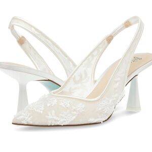 Betsey Johnson White Slingback Heels